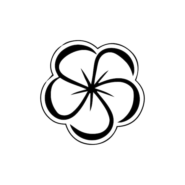 A black and white flower with a white center 4