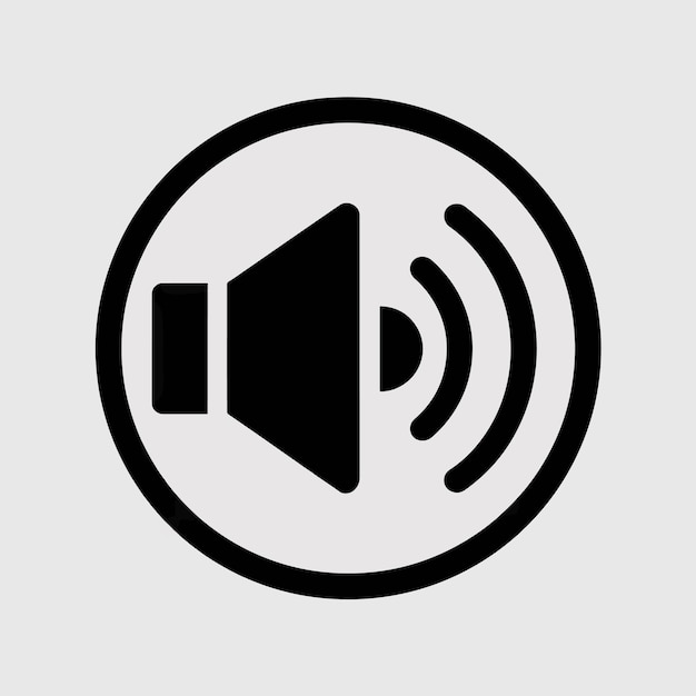 a black and white image of a speaker and a circle with a lens on it