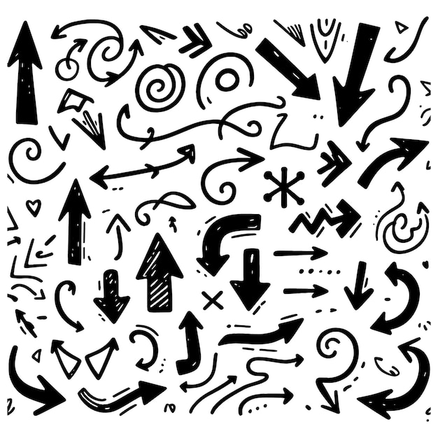 a black and white photo of a collection of arrows and arrows