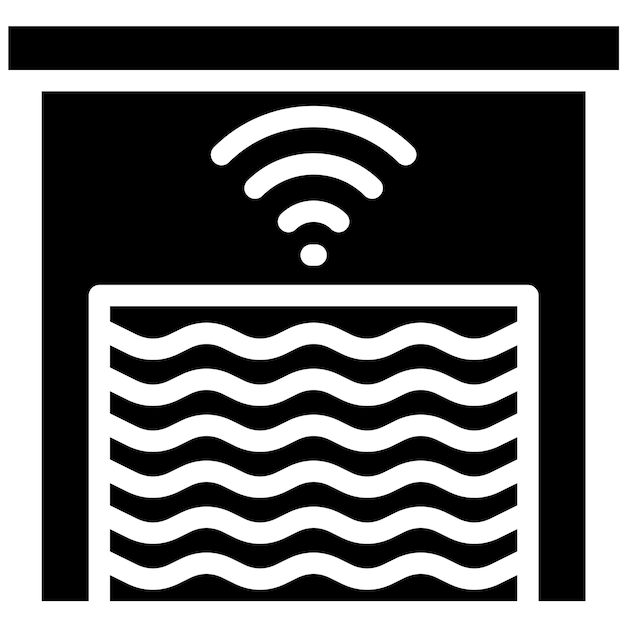 a black and white sign that says the symbol for a wifi
