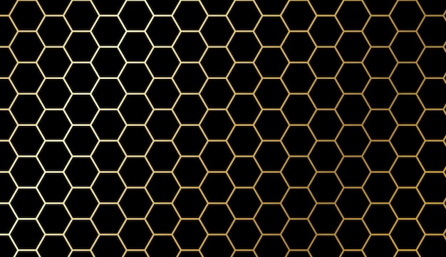 a black background with a gold pattern hexagonhoneycomb pattern
