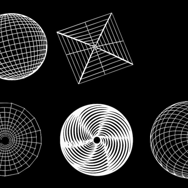 a black background with a white circle and a white circle with a circle in the middle