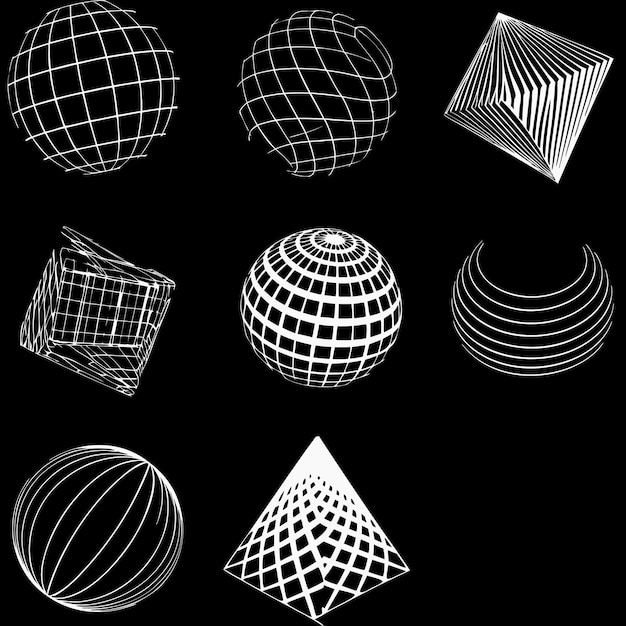 a black background with a white sphere and a black background with a white circle and a white circle