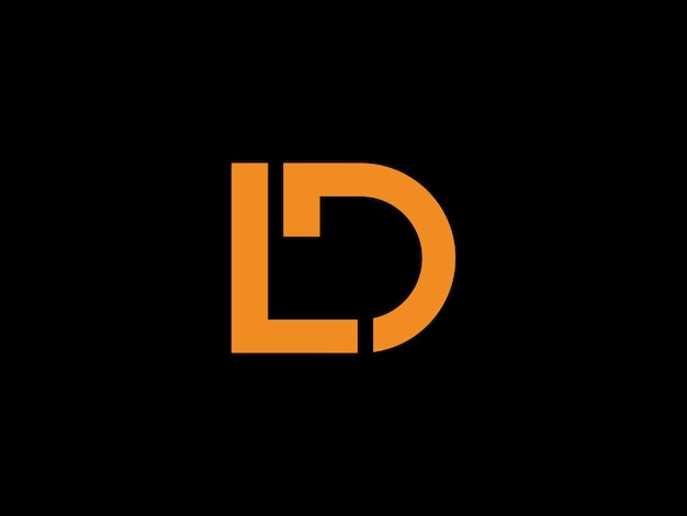A black background with orange letters and a black background with the letters l and d