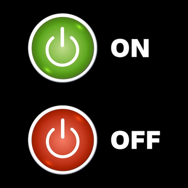 a black screen with a green circle and a red circle with a green circle and a red circle