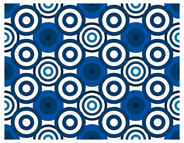 A blue and white circle pattern graphics