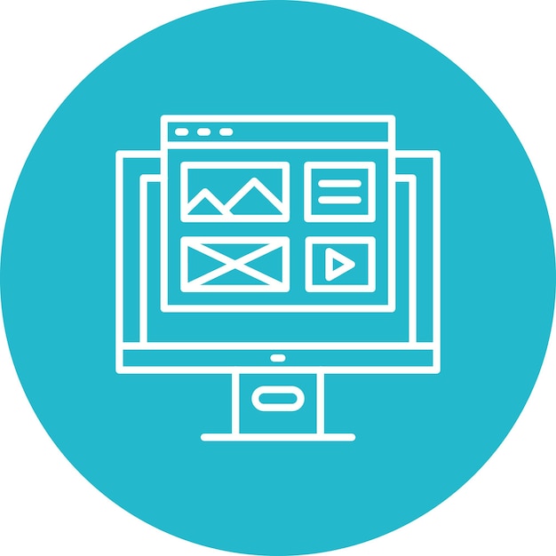 a blue and white logo with a diagram on it
