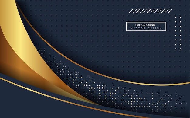 a blue background with a gold and black design
