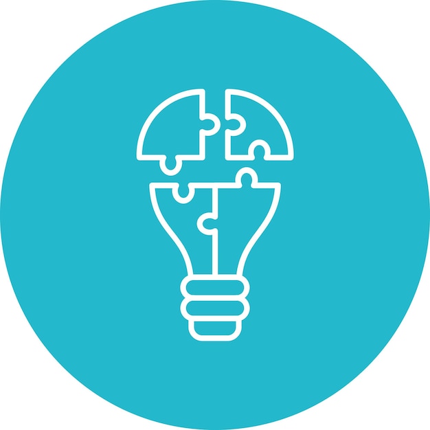 a blue circle with a light bulb on it