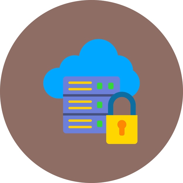 a blue cloud with a padlock and a padlock on it