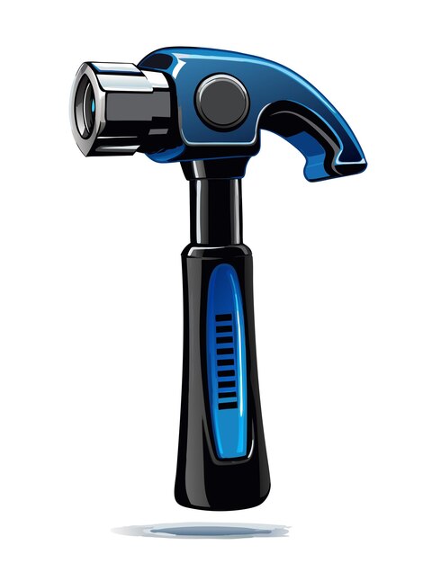 a blue hammer with a blue handle that says t on it