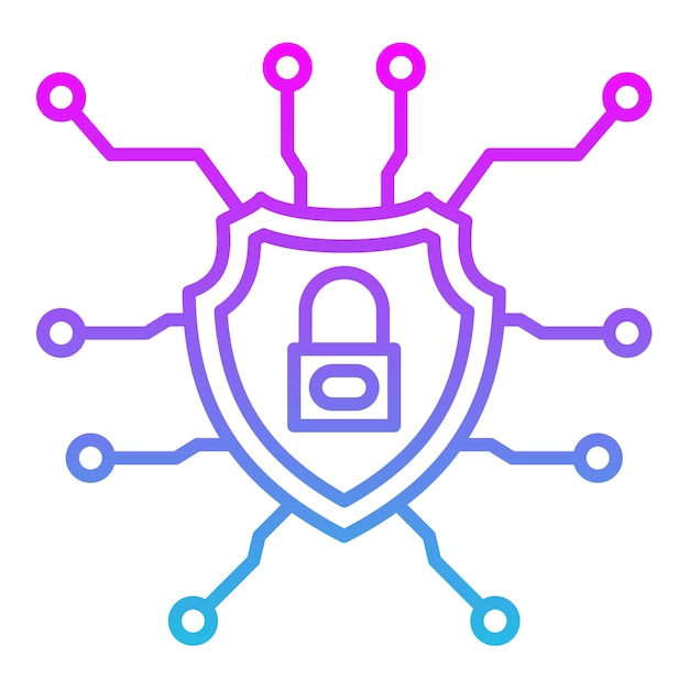a blue shield with a padlock and a padlock with a padlock on it