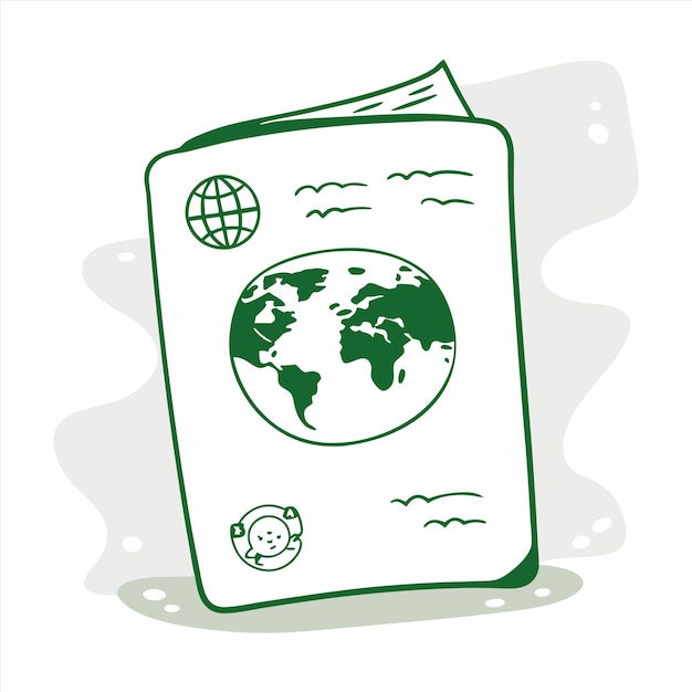a book with a world map on it and a globe on the bottom