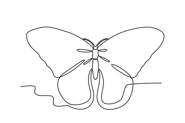 A butterfly with beautiful wings Butterfly oneline drawing