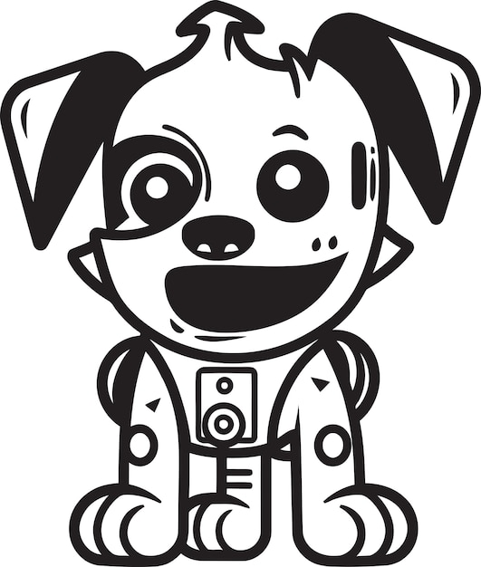 a cartoon dog with a black and white face and a black and white picture of a dog wearing a shirt that says  the dog