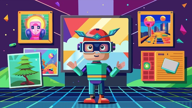 a cartoon of a little boy wearing a pair of glasses