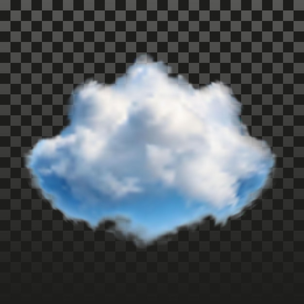A cloud with a blue sky in the background
