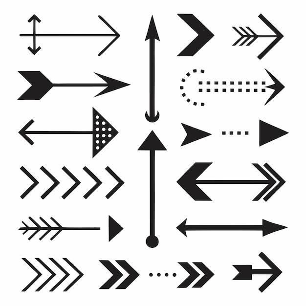 a collection of arrows with arrows and arrows