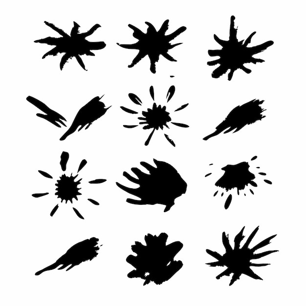 a collection of black and white images with a white background