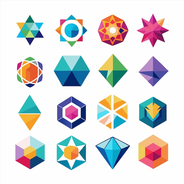 a collection of different colored diamonds and a blue diamond