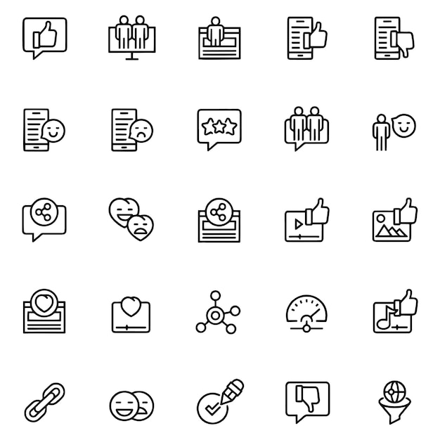 a collection of different icons including one that says social network