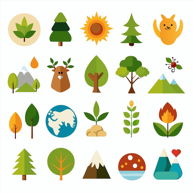 a collection of different trees and shrubs including one that has the word  wild  on it