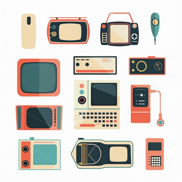 a collection of digital cameras including one that has the number 5 on the bottom