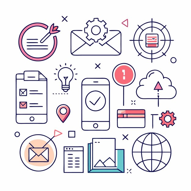 A collection of icons about digital marketing