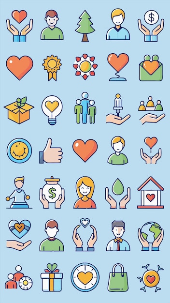 a collection of icons for the holiday season
