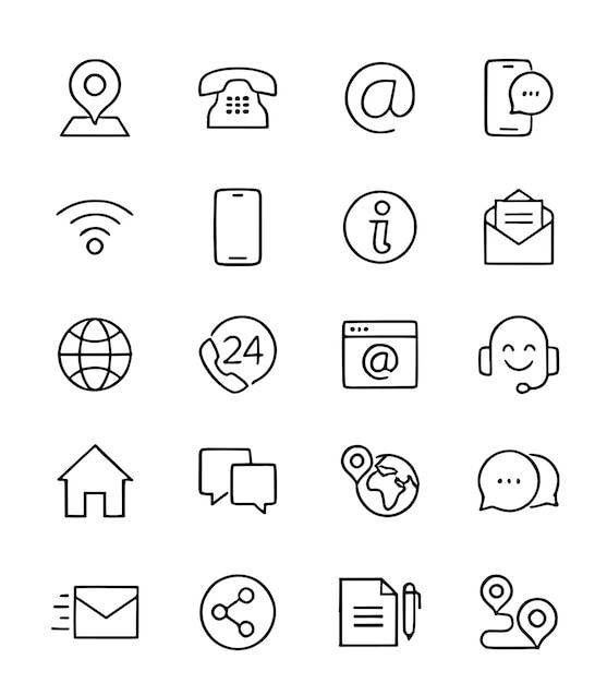 a collection of icons including a phone phone and internet