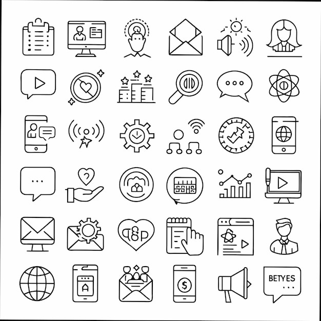 a collection of icons including one that says  fast food