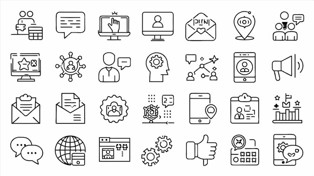 a collection of icons including one that says  hi