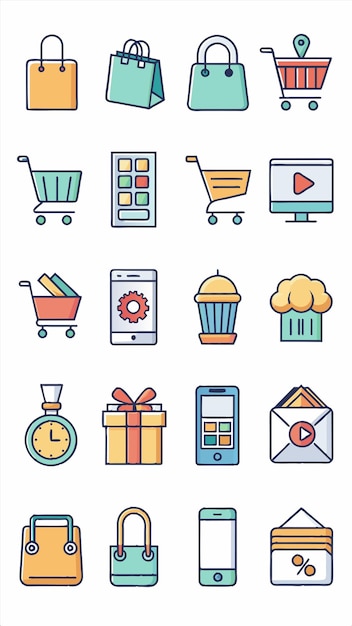 a collection of illustrations for the shoppers and shopping