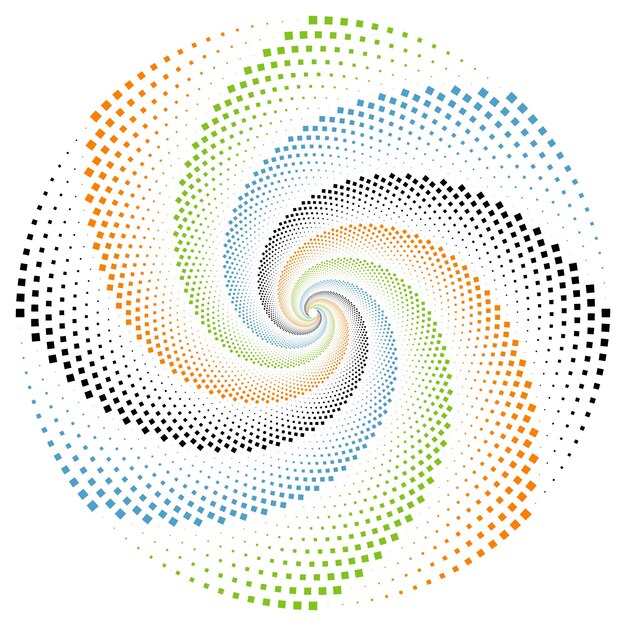 A colorful circle design with white background