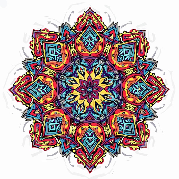 a colorful circular pattern with a lot of different shapes