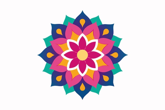 a colorful flower design on a white background