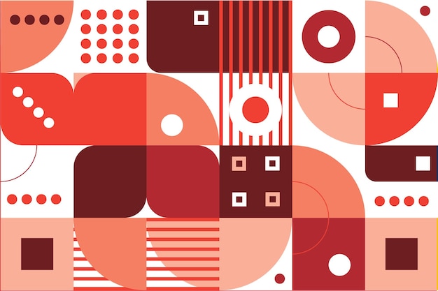 a colorful illustration of a red and orange geometric pattern