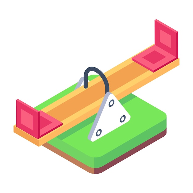a colorful wooden slide with a black handle on it