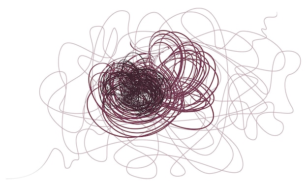 A Complex and Entangled Scribble in Shades of Red