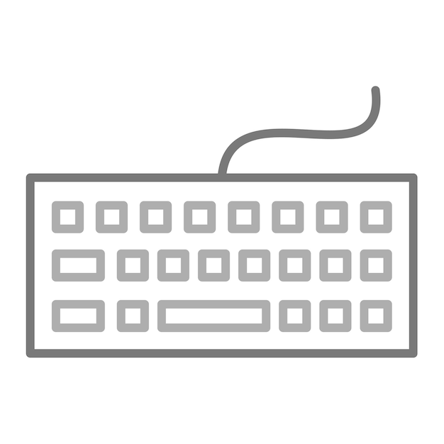 a computer keyboard with a wire attached to it