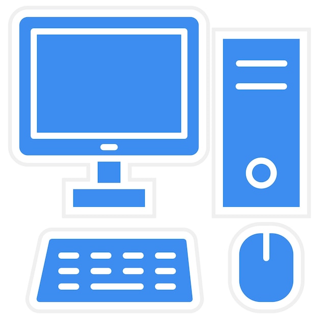 a computer monitor with a blue background with a white background