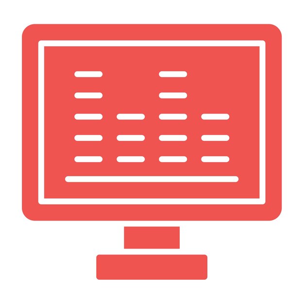 a computer monitor with a red background with a white background