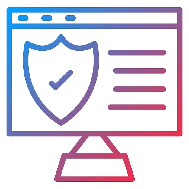 a computer screen with a shield and a shield on it