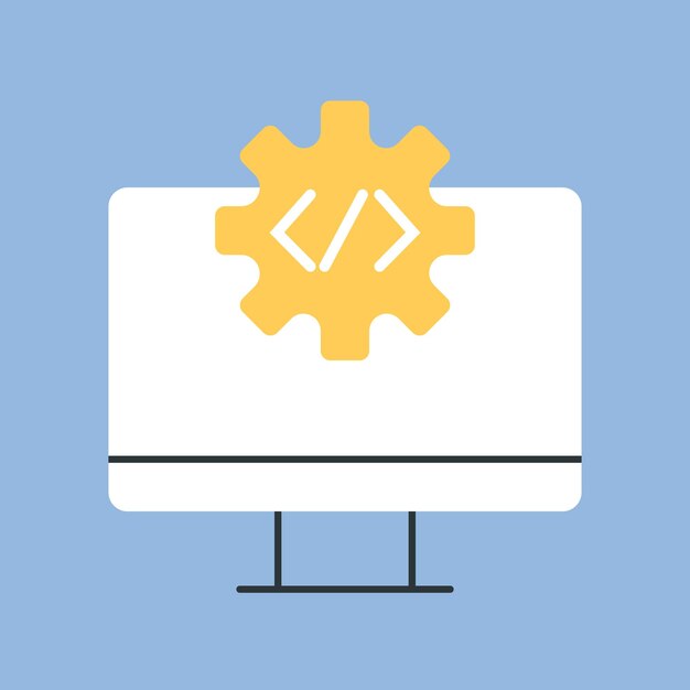 a computer work the icon blue background programming write code code programmer working with