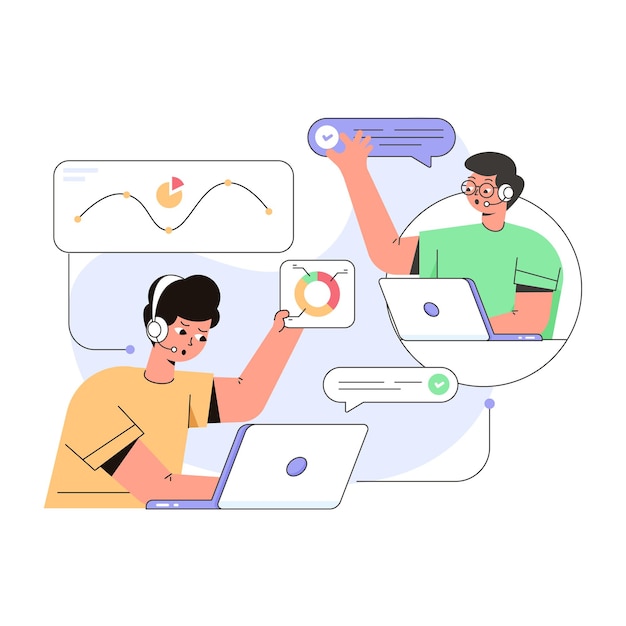 A customizable flat illustration of project planning