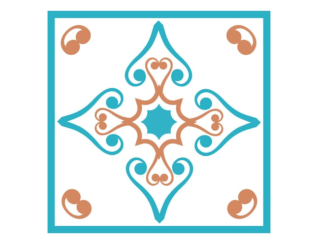 a design in the center of moroccan tile ornaments