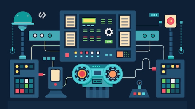 A detailed shot of a control panel displaying complex algorithms and programming codes emphasizing