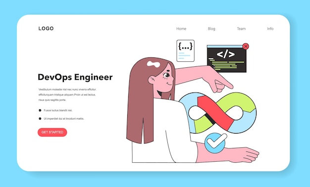 A devops engineer integrates development and operations illustrating the seamless synergy between