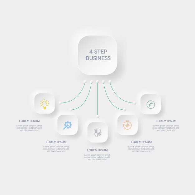 A diagram of a step business with several icons on it