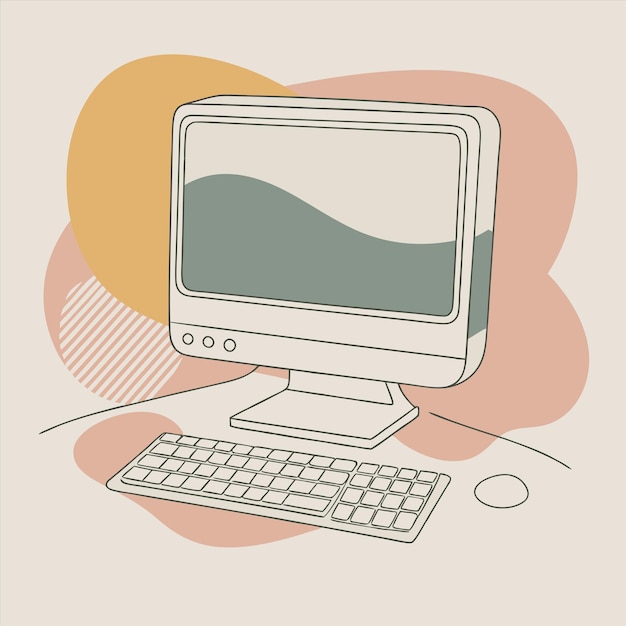 a drawing of a computer monitor with the word quot the word quot on it